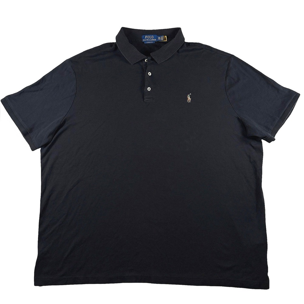 Polo Ralph Lauren Mens XXL Classic Fit Short Sleeve Polo Shirt Black Cotton